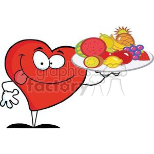 2910-Red-Heart-Holding-Up-A-Plate-Of-Fruits
