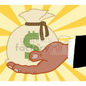 2856-African-American-Bussines-Hand-Holding-Money-Bag