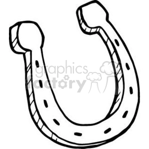 black and white cartoon horseshoe