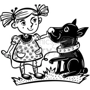 girl sitting with her pet dog