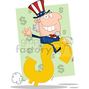 102521-Cartoon-Clipart-Uncle-Sam-Riding-On-A-Dollar-Symbol