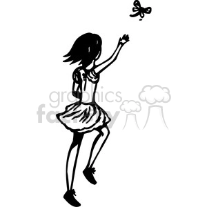 girl chasing a butterfly