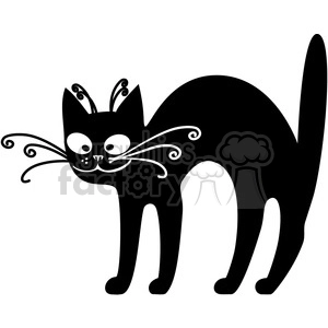 vector clip art illustration of black cat 016