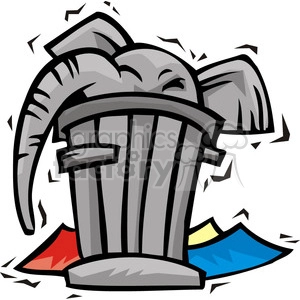 Republican cartoon of a elephant in a trash can
