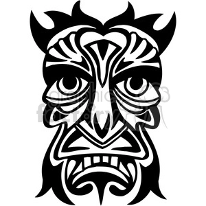 ancient tiki face masks clip art 026