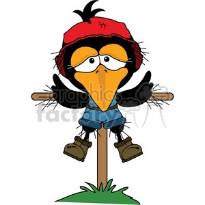 Crow Scarecrow on post