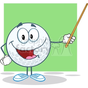 5750 Royalty Free Clip Art Smiling Golf Ball Holding A Pointer