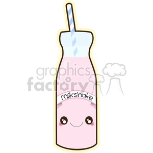 Milkshake Bottle cartoon character vector clip art image