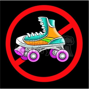 no roller skating sign
