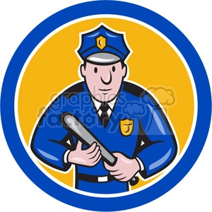 policeman holding club logo