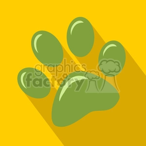 8250 Royalty Free RF Clipart Illustration Green Paw Print Icon Modern Flat Design Vector Illustration