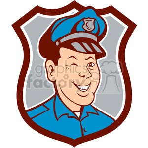 policeman winking front SHIELD