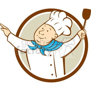 chef arm out hold spatula CIRC