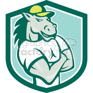 horse arms crossed SHIELD