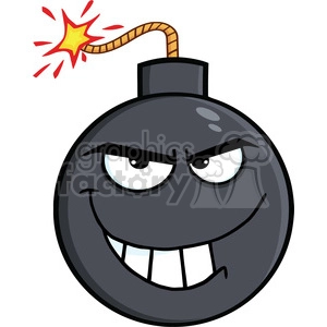 Royalty Free RF Clipart Illustration Evil Bomb Cartoon Character