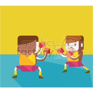 olympic boxing sports characters illustration