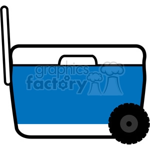 blue pull wheeled cooler icon