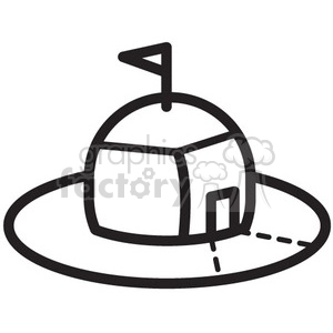 space shelter pod vector icon