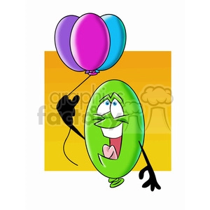 cartoon party balloon vector image mascot happy holding balloons