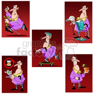 max the cartoon senior character clip art image set