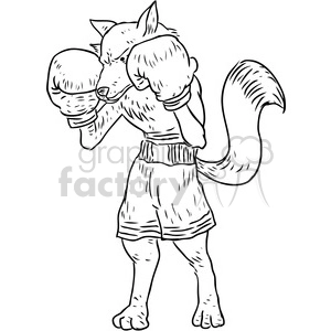 foxy boxer vector illustration