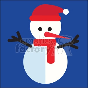 snowman on blue square icon vector art