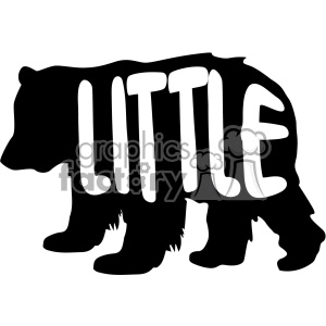 little bear stencil vector svg cut files