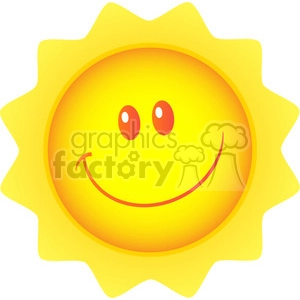 royalty free rf clipart illustration happy sun cartoon mascot character vector illustration isolated on white background