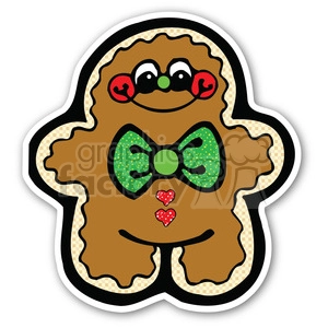 christmas gingerbread man v2 sticker