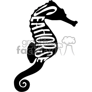 seahorse typography vector svg cut file dxf die cuts clip art