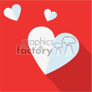 valentine flying hearts flat design vector icon art
