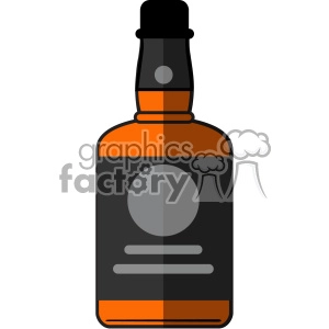 vector whiskey bottle flat design icon with round label