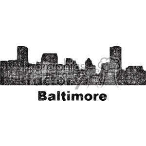 black and white city skyline vector clipart USA Baltimore