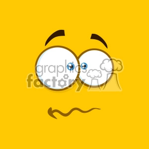 10894 Royalty Free RF Clipart Nervous Cartoon Square Emoticons With Panic Expression Vector With Yellow Background