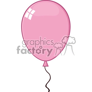 10759 Royalty Free RF Clipart Cartoon Pink Balloon Vector Illustration