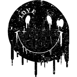 modern smile face blacked out distressed