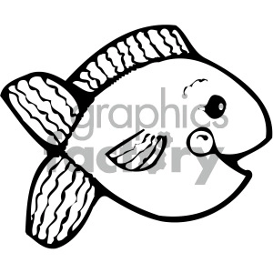 cartoon vector fish 005 bw