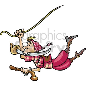 pirate swinging on a rope