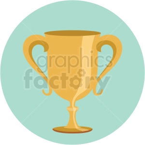 trophy vector flat icon clipart with circle background