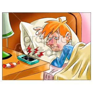 kid getting up in the morning clipart