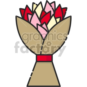 tulip bouquet vector