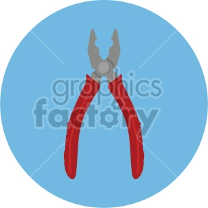 pliers on blue circle background