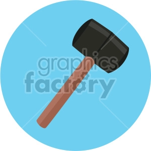 rubber mallet on circle background