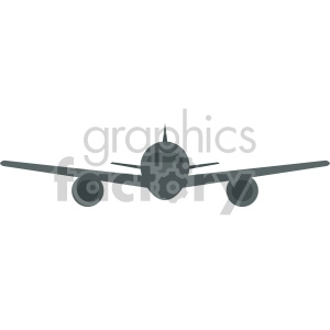 front view airplane vector