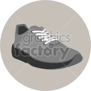 gray shoe with circle background