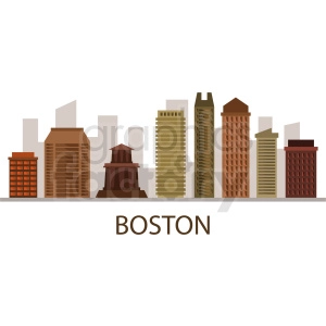 boston downtown city skyline vector