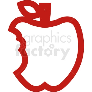 red cartoon apple outline