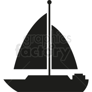 black sail boat icon design