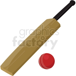 cricket bat and ball vector clipart no background