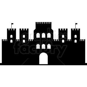castle front silhouette vector clipart